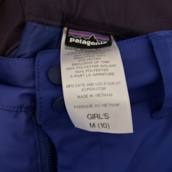 Patagonia girls blue Snowpants - Picture 2 of 3